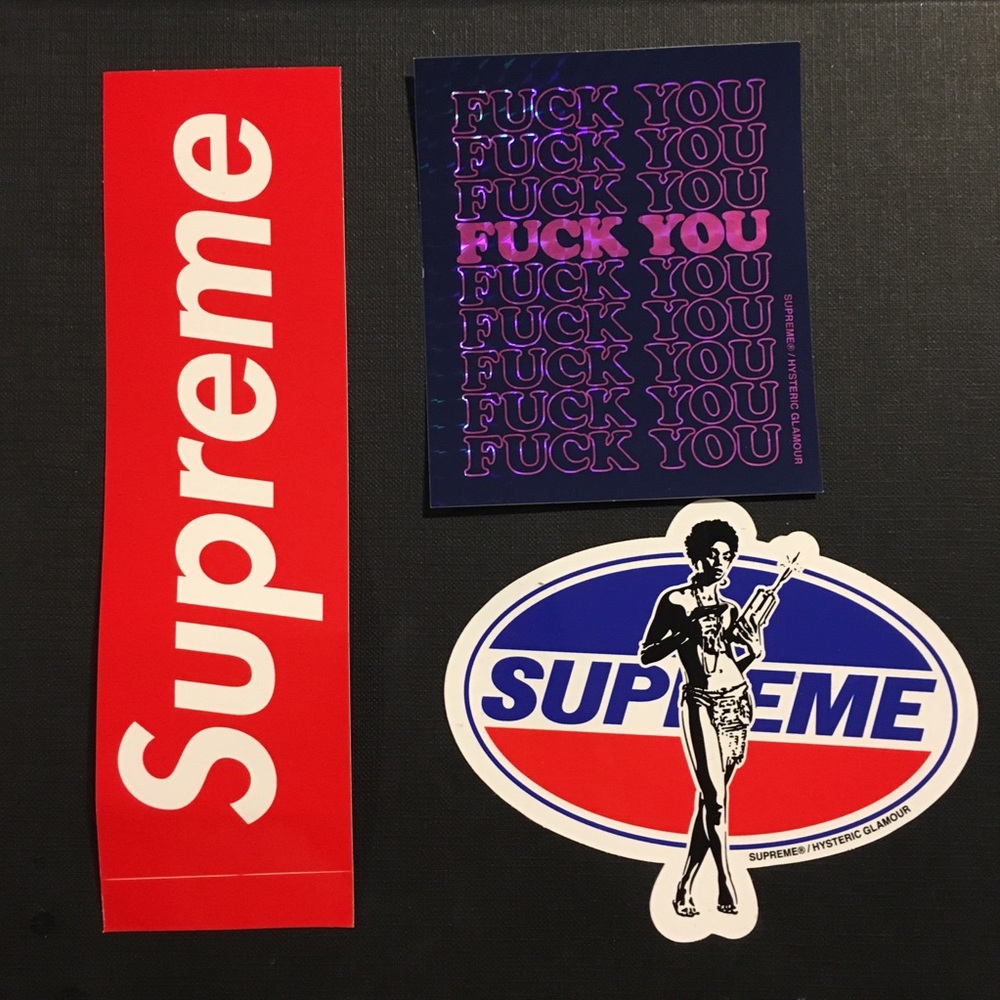 Set of 3 supreme stickers